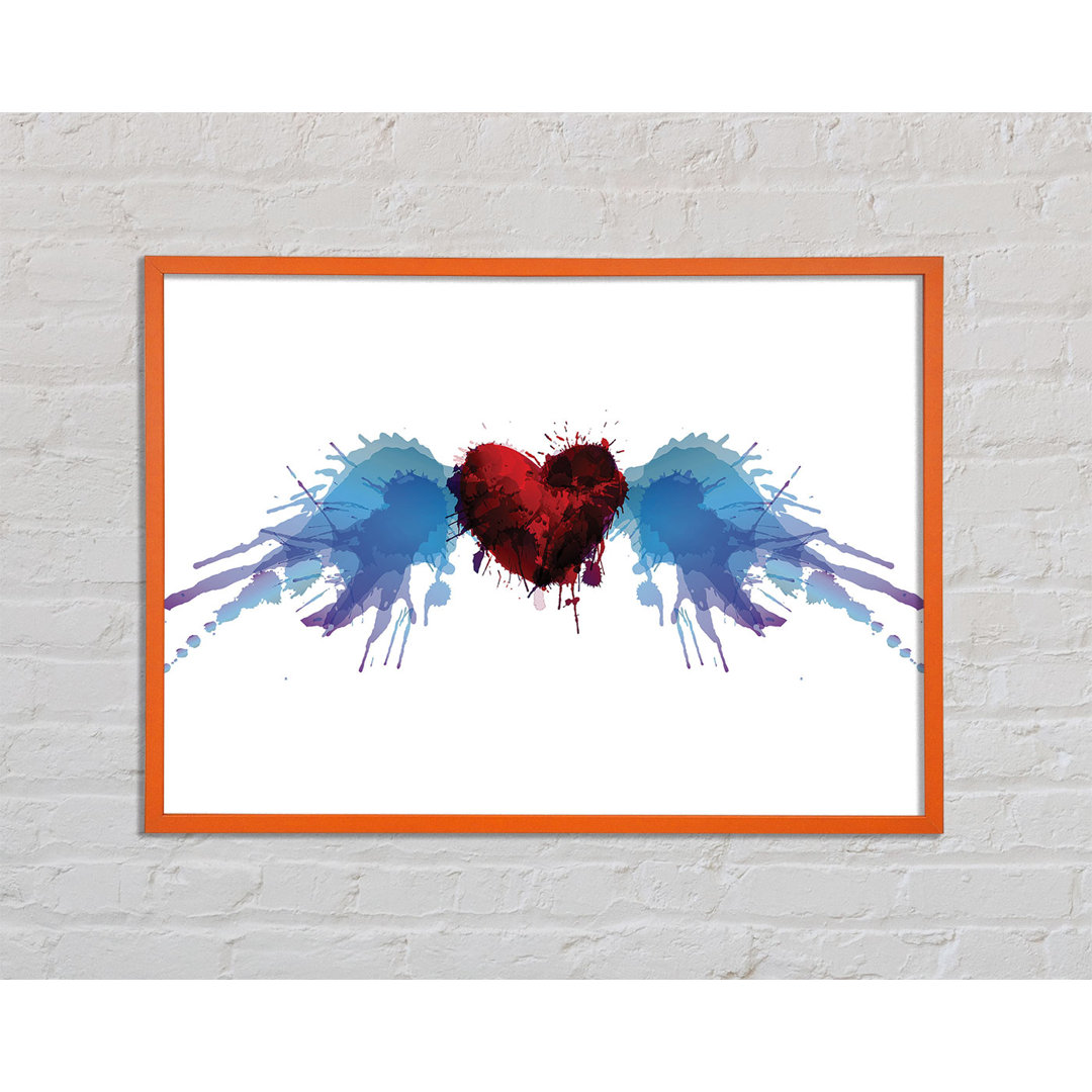 Love Heart Birds Gerahmter Druck