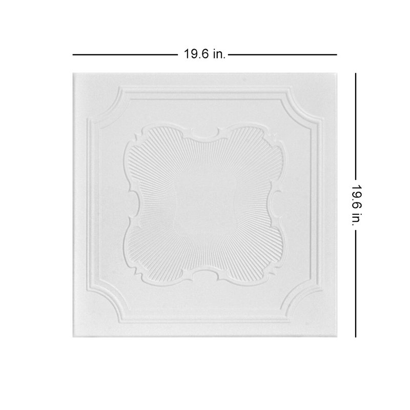 Coronado 1.6 ft. X 1.6 ft. Glue-up Polystyrene Ceiling Tile