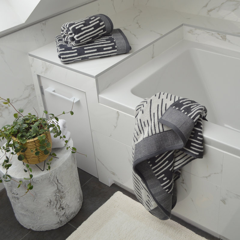 100% Cotton Striped Bath Sheet, Grey
