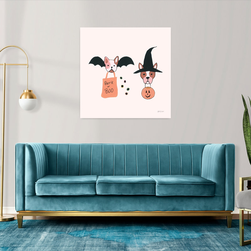 Art contemporain noir avec des animaux, H 36 po x l 36 po