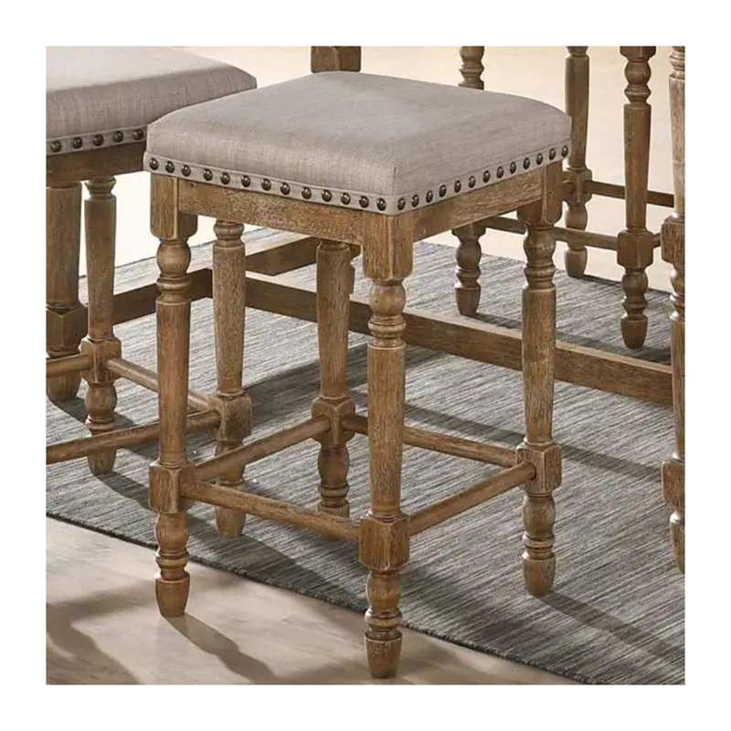 Tabouret de comptoir de bar, Beige, Chêne patiné