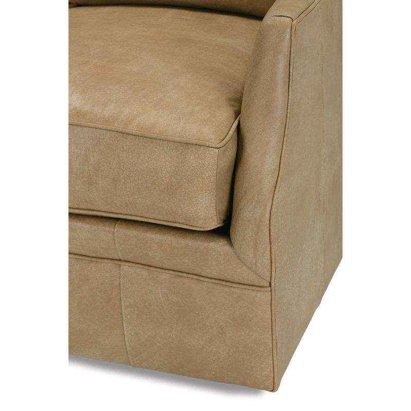 Butterscotch Kara Leather Swivel Glider