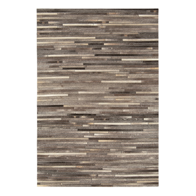 Karlee Striped Cowhide Area Rug, Rectangle 120 x 170cm