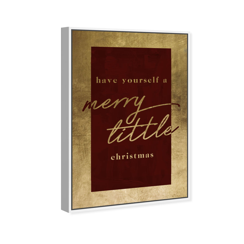 A Merry Little Christmas - reproduction d'art textuel sur toile, H 24 po x l 16 po, Cadre flottant blanc