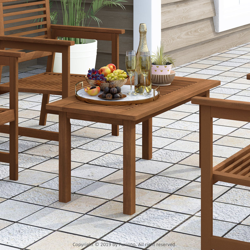 Estherville Rectangular Teak Wood Outdoor Coffee Table , 35.2'' in. W 35'' in. D