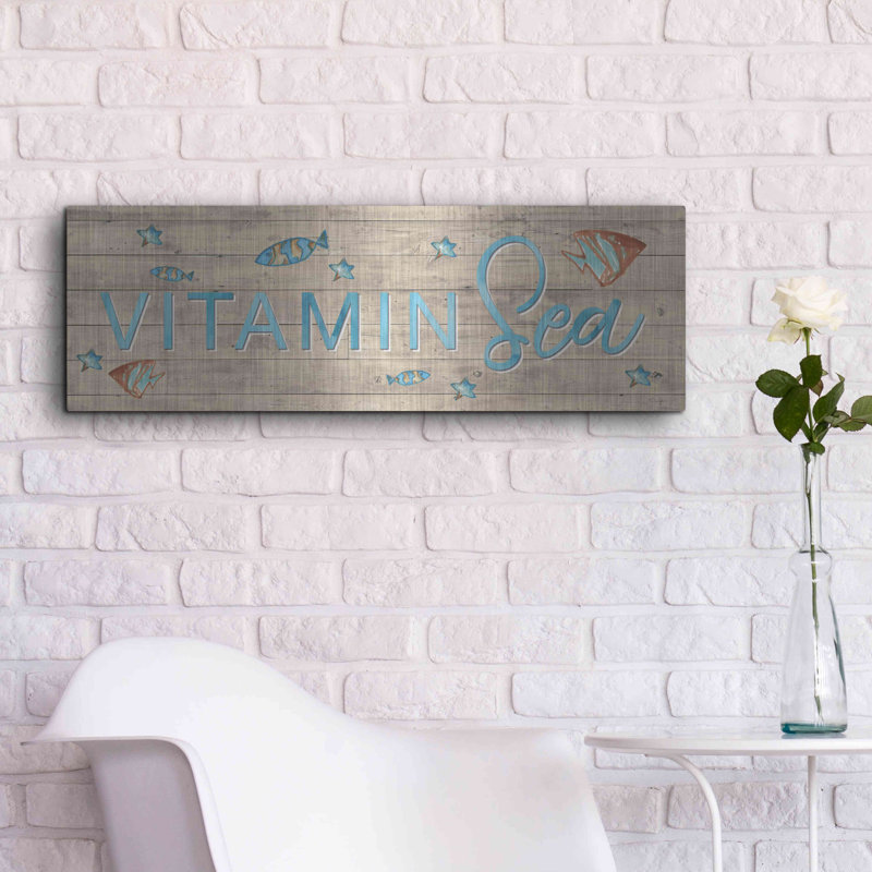 Beachcrest Home ™ «Vitamin Sea» par Yass Naffas Designs, art mural en métal, H 12 po x l 36 po