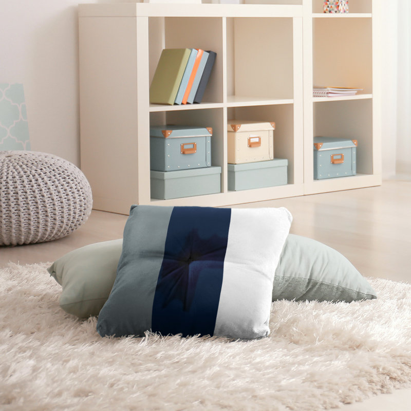 Coussin de plancher touffeté , 30 po x 30 po, Touche bleue, à l'étranger