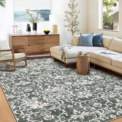 Tapis lavable vintage à poils courts, doux, antidérapant et pliable pour le salon, la chambre à coucher, la chambre de bébé et le bureau