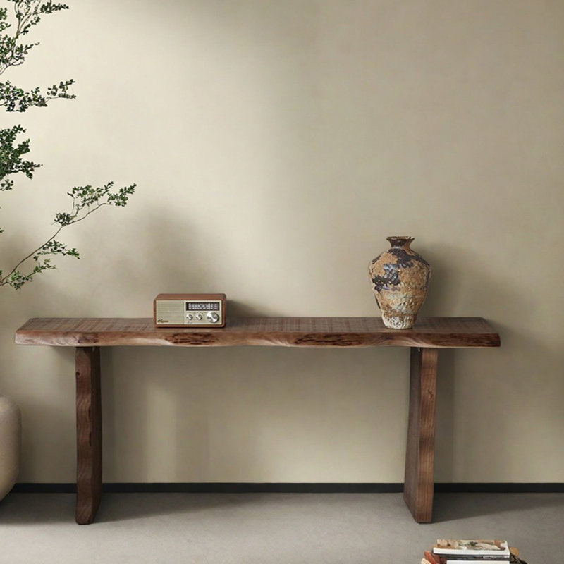 Table de couloir en pin massif de style Wabi-Sabi, H 29,5 po x l 78,7 po x P 15,7 po