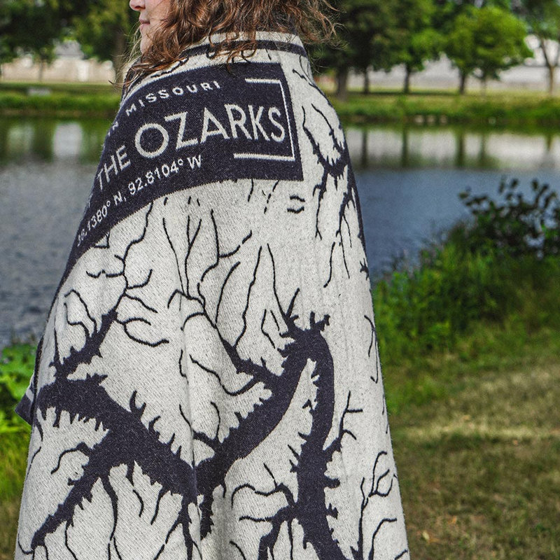Lake of the Ozarks Map Wool Throw Blanket