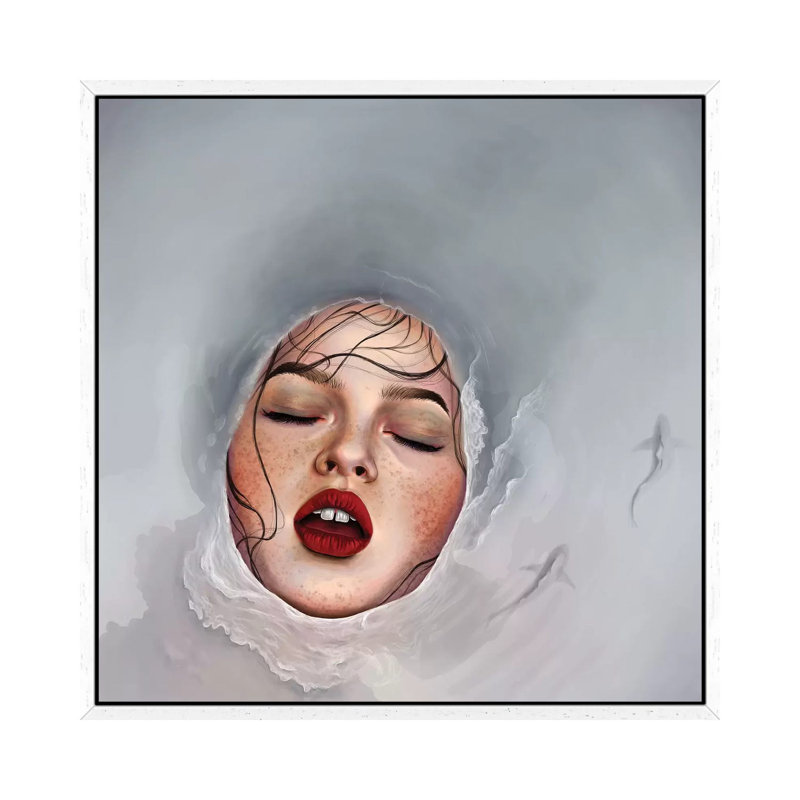 High Tide by Teodora Jelenic - Painting on Canvas, 66.04 cm H x 66.04 cm W, White Framed