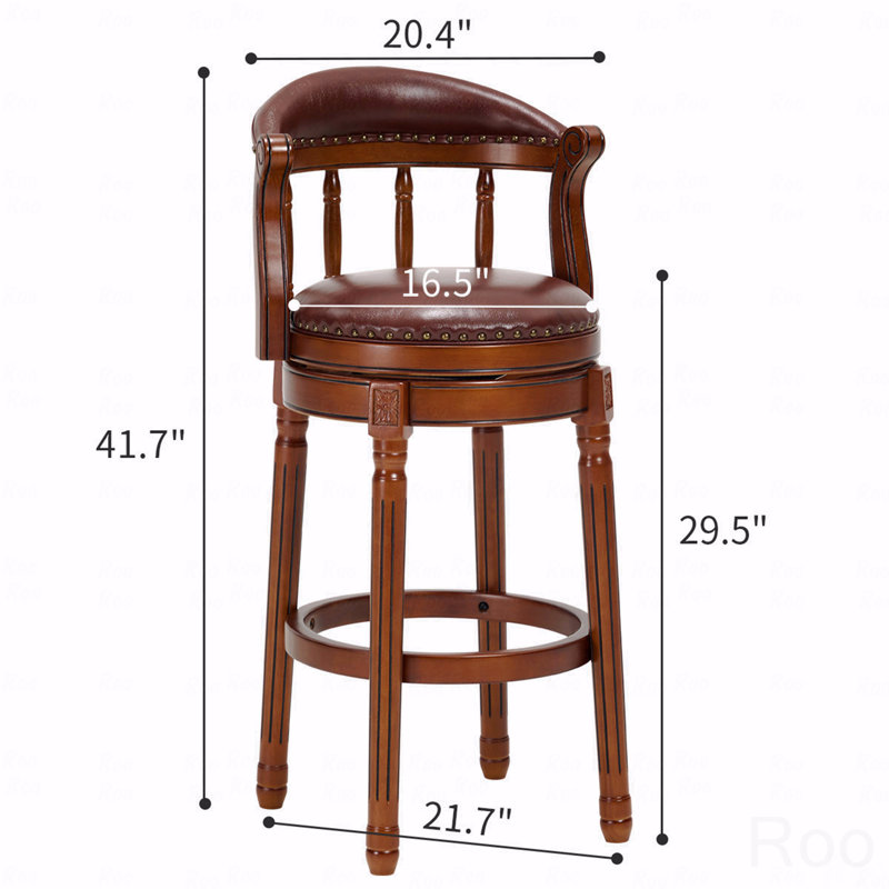 Tabourets de bar en cuir et cuir, chaise de bar pivotante à 360 degrés avec dossier, tabourets de bar à hauteur de comptoir