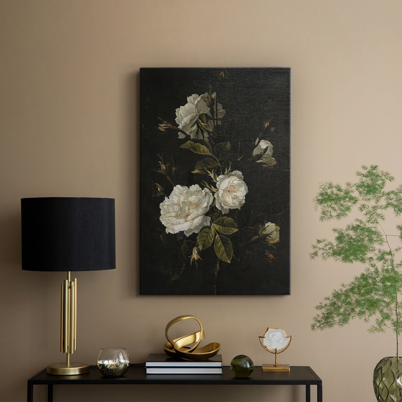 Impression florale rétro «I» sur mesure, galerie Cavas, H 18 po x l 12 po
