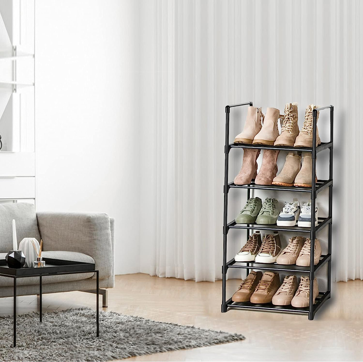 6/7/8-layer Shoes Shelf, Floor Standing Shoes Storage Rack, Simple  Assembled Shoes Storage Organizer Rack, Stackable Space Saving Narrow Shoes  Shelf, For Doorway Entrance Entryway, For Home Living Room Office Dorm -  Temu