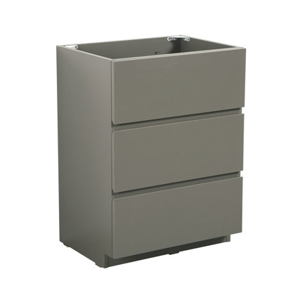 Ferris Wall-Mounted Bathroom Vanity Base with Drawers, No Sink