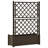 Garden Planter Flower Box With Trellis, Mocha Brown Plastic, Drainer