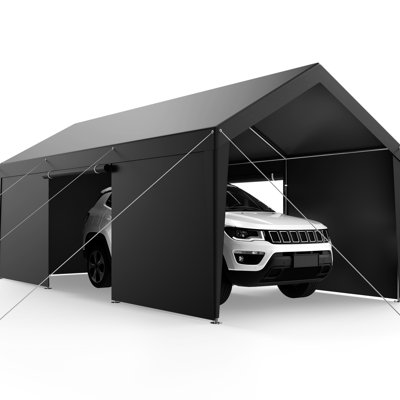 Abri d'auto d'extérieur robuste de 12 X 20 pi avec parois blanches, 10 X 20 pi pour plusieurs véhicules