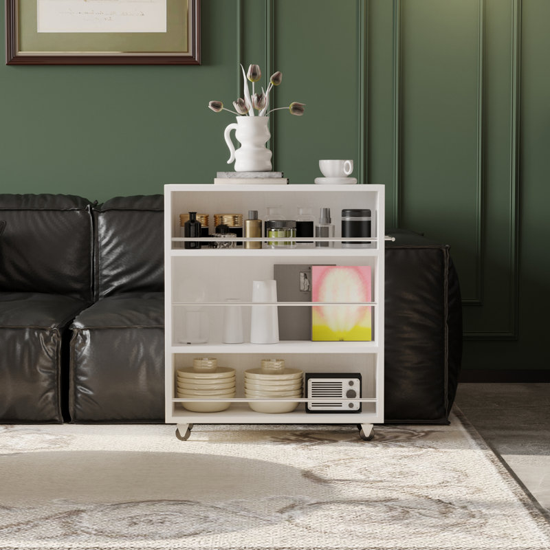 Armoire mobile avec espace de rangement étroit, Blanc