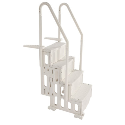 4-Step Pool Ladder of Double Handrails Supports 400 lb for 48-54 In Pools