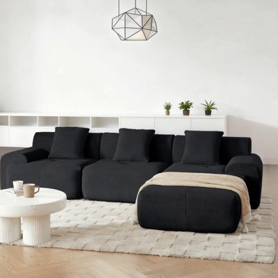 113" Modern L-Shaped Modular Sectional Sofa
