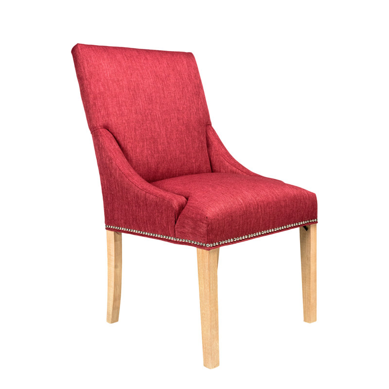 Anaisia 19'' H Upholstered Parsons Chair, Natural, Ruby