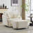 40.53" W Upholstered Swivel Accent Armchair With Storage Ottoman-1273870125