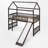 Twin Size Low Loft Bed With Slide-1225399311