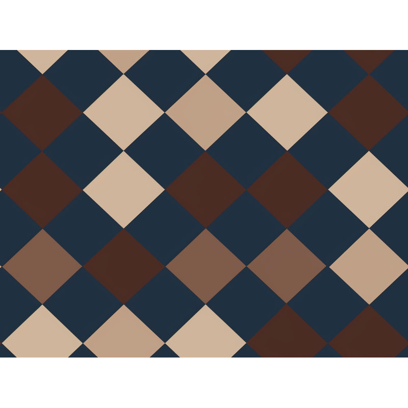 Machine Printed Comforter, King Comforter, Brown/Blue Argyle