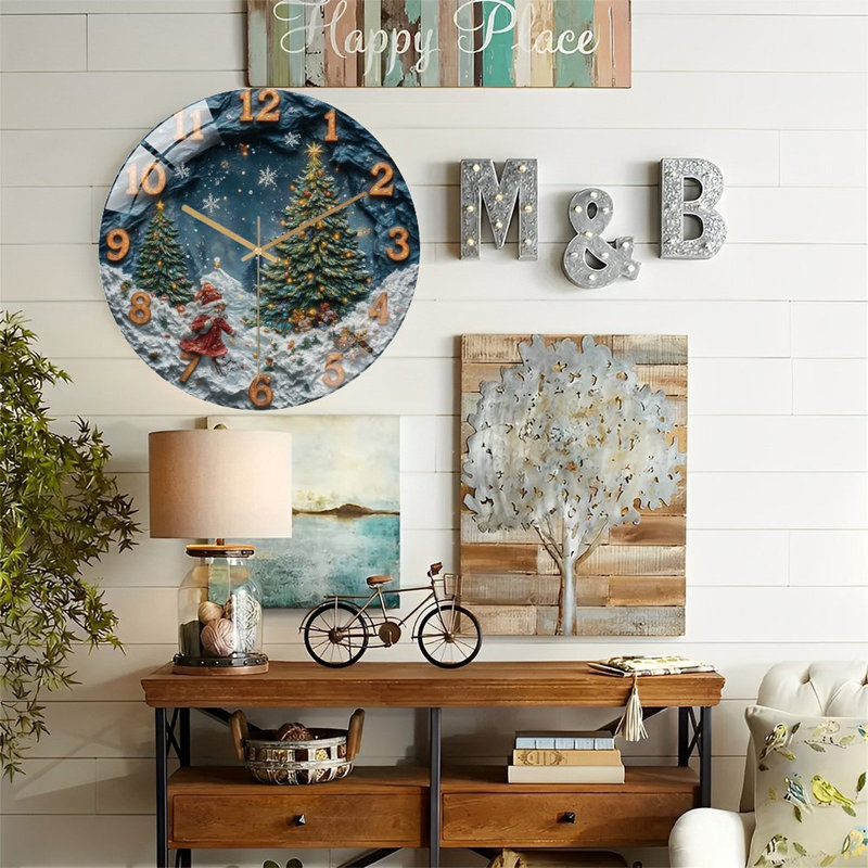 Horloge murale en verre 12 po