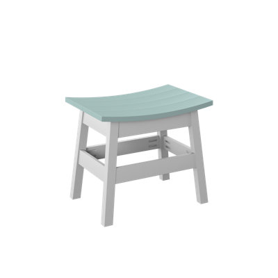  Saddle Stool. Sage And White