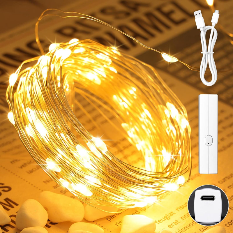Lipstick Rechargeable Fairy Lights, (10M/33FT Warm White)