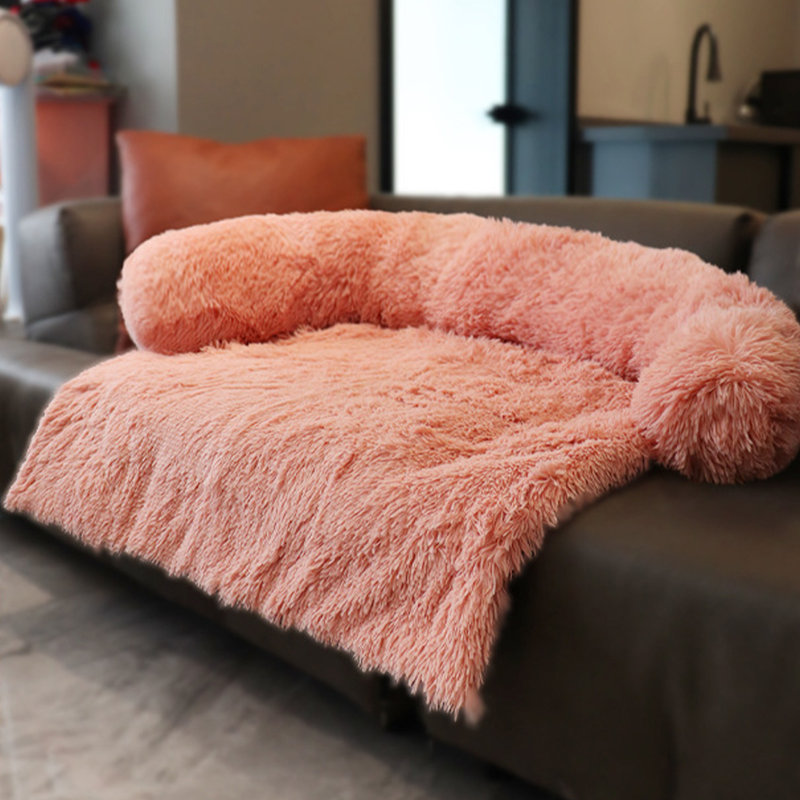 Tapis de lit pour chien en peluche, Petit (l 39,4 po x P 33,5 po x H 6,3 po), Rose