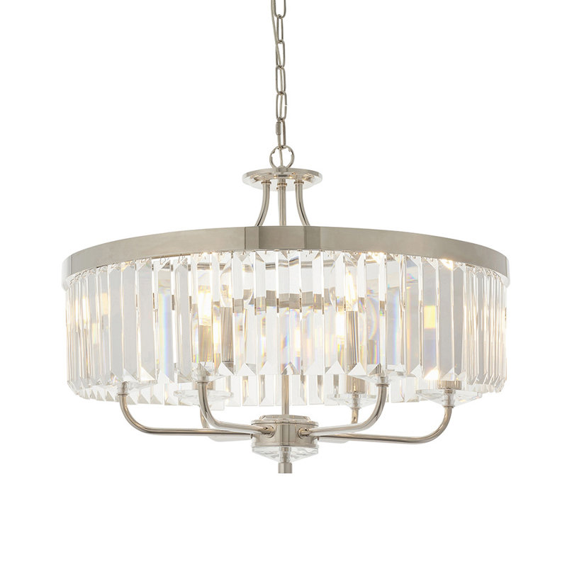 Bothell 6 - Light Crystal Chandelier, Bright Nickel