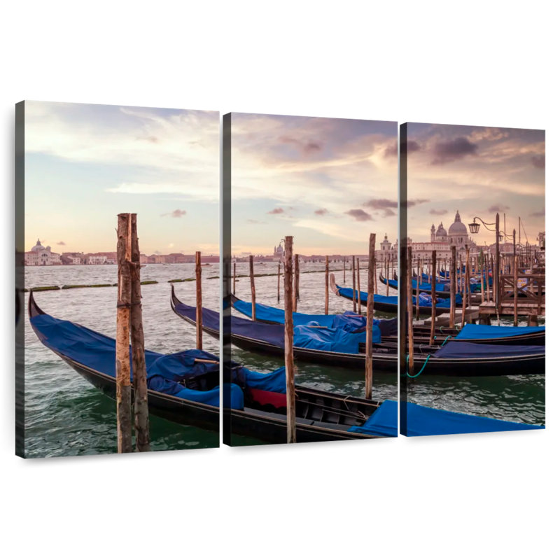Mehar Venice Gondolas At Sunset, 42" H x 65" W