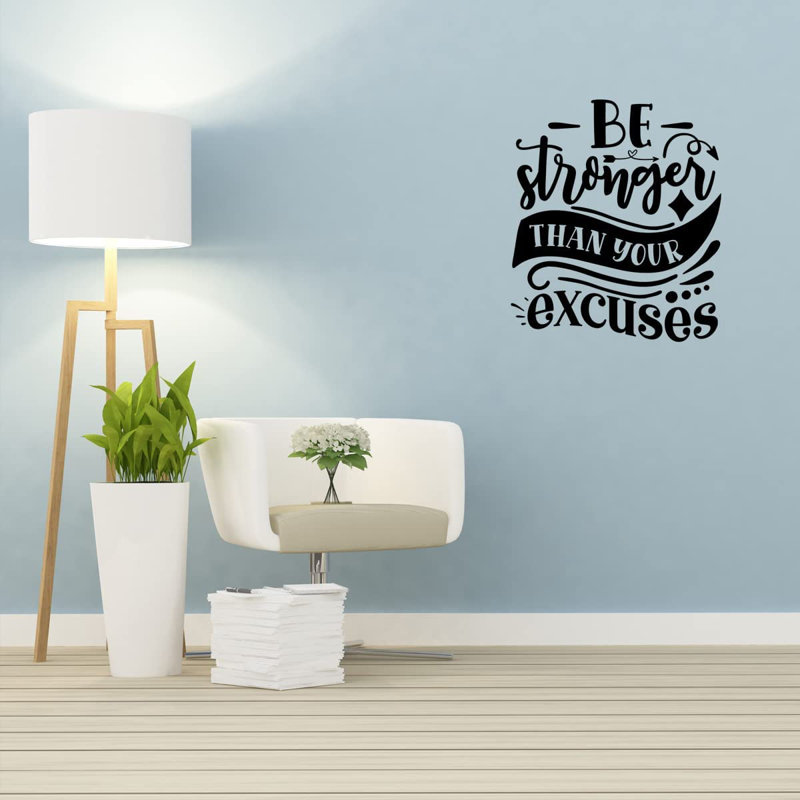 Text & Numbers Non-Wall Damaging Wall Decal, Black, 11.5" H x 10" W