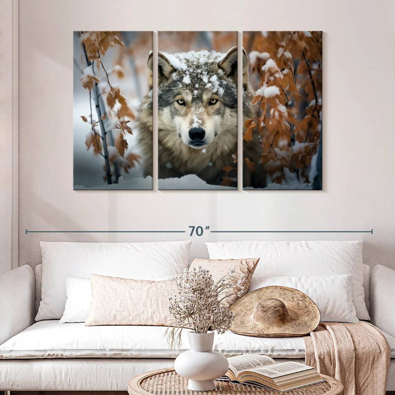 Brampt Gray Wolf In The Snow, 32" H x 50" W