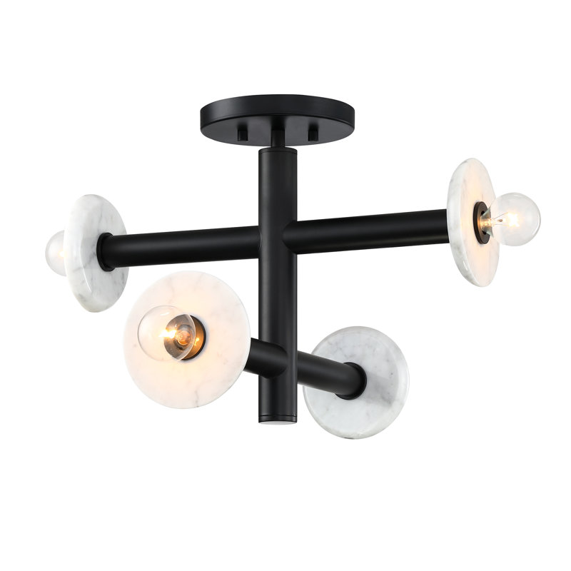 Wilfrid Semi Flush Mount, Matte Black