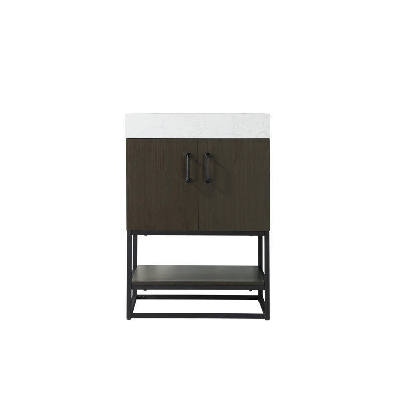 Meuble-lavabo simple 24 po, Brun moka