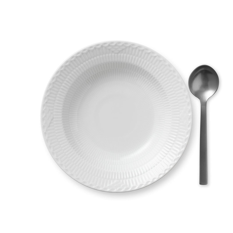 White Fluted Half Lace Royal Copenhagen 8.2677" Salad or Dessert Plate