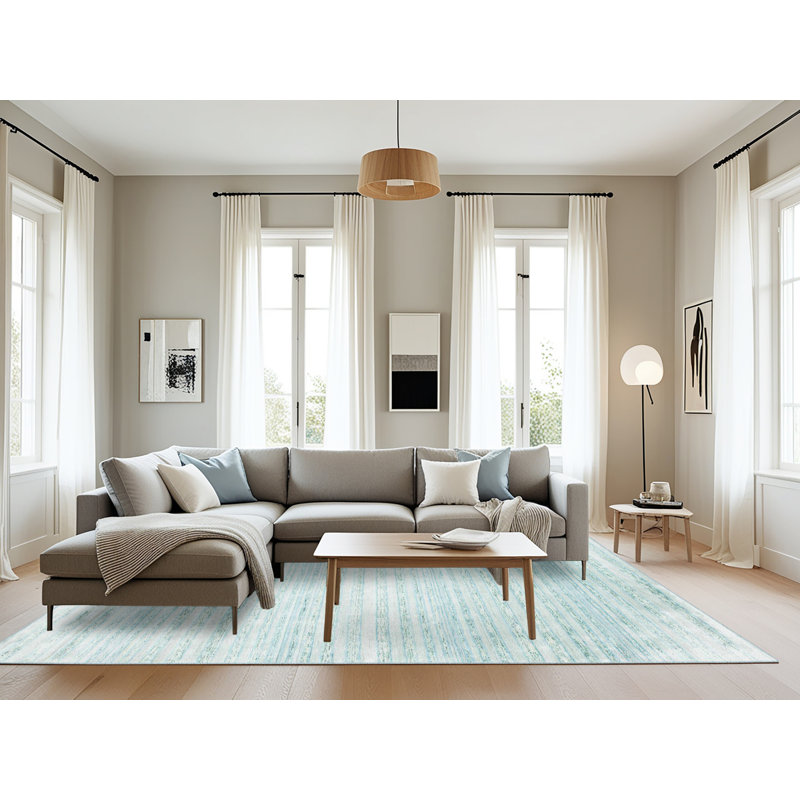 Tapis bleu ciel Palombo, Rectangle 8 pi x 12 pi