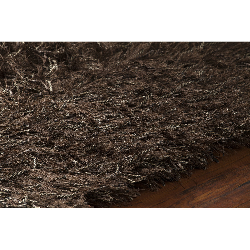 Tapis brun tissé à la main Spellman, Rectangle 7 pi 9 po x 10 pi 6 po