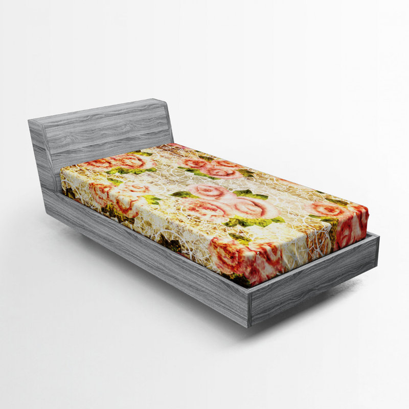 Microfiber Floral Fitted Sheet, Twin XL Fitted Sheet