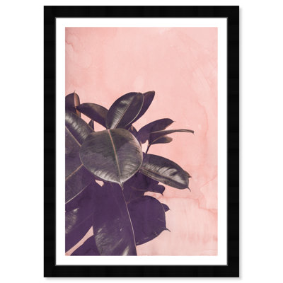 «Floral and Botanical Blush Plant Botanicals», reproduction d'art graphique encadrée sur papier
