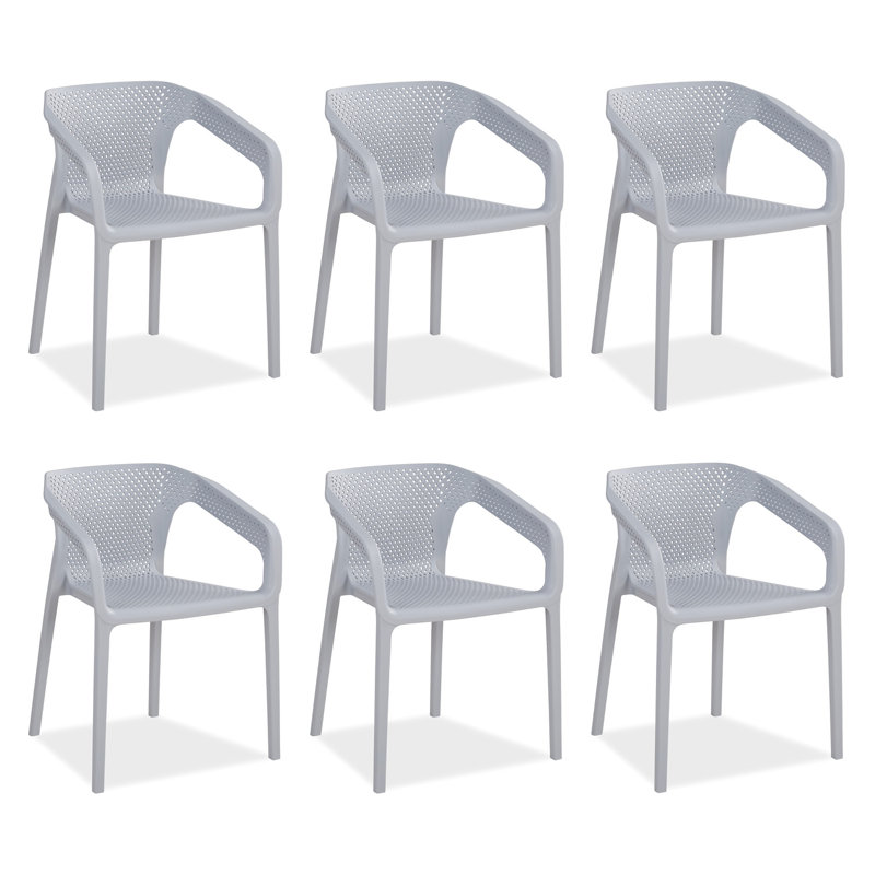 Waterville Stacking Patio Dining Armchair, Grey