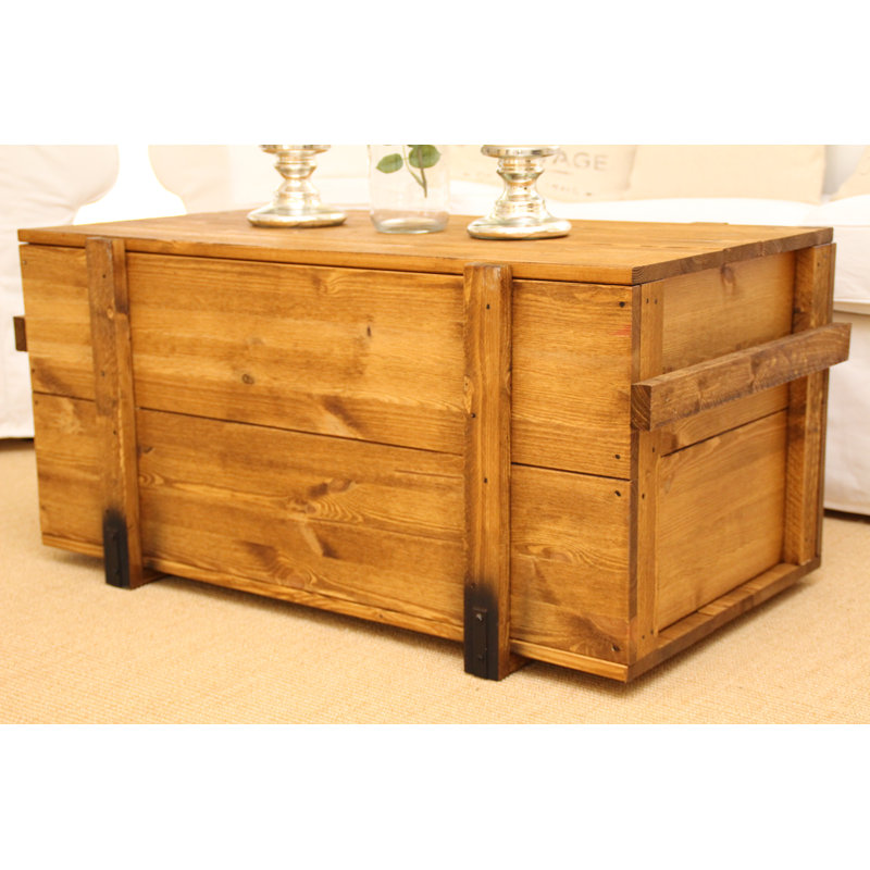 Jase Solid Wood Coffee Table, 45cm H x 85cm W x 46cm D, Light Brown