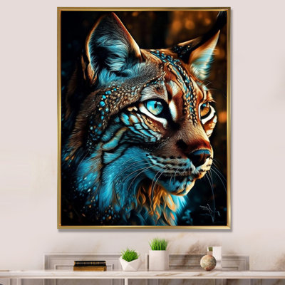 Portrait de lynx brun au coucher du soleil