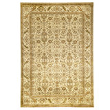 High-Quality Hand-Knotted Gold And Beige Area Rug