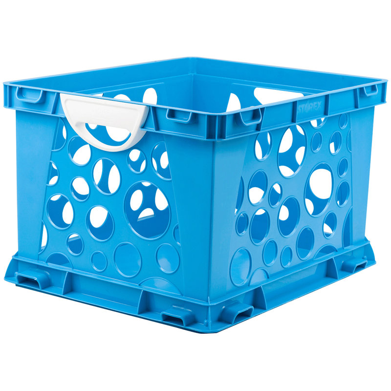 Casier de classe empilable cube Crate, H 10,75 po x l 16,5 po x P 13,5 po, Bleu