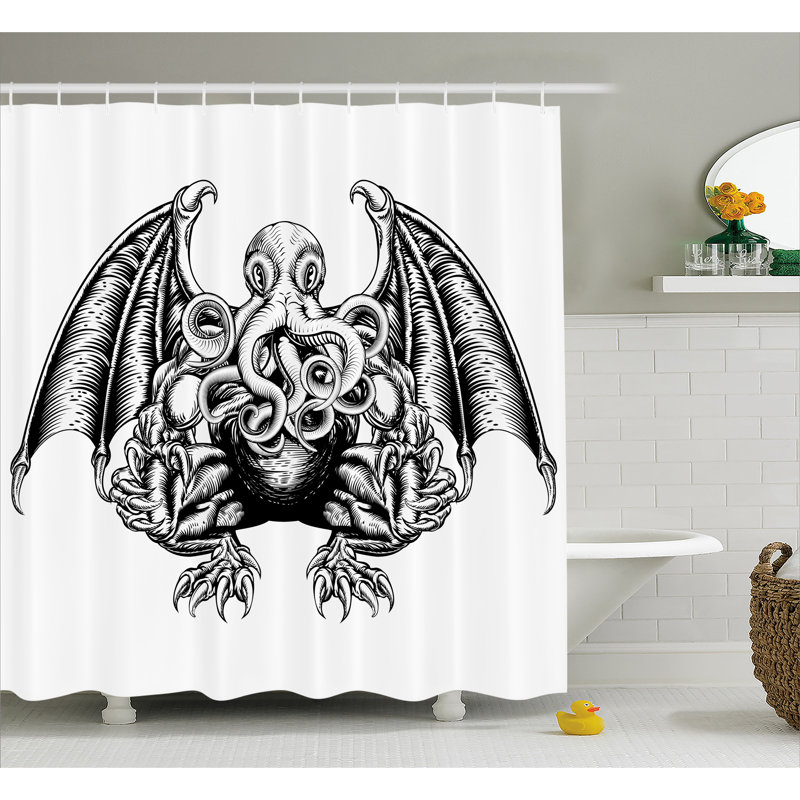 Shower Curtain with Hooks Included, 75" H x 69" W