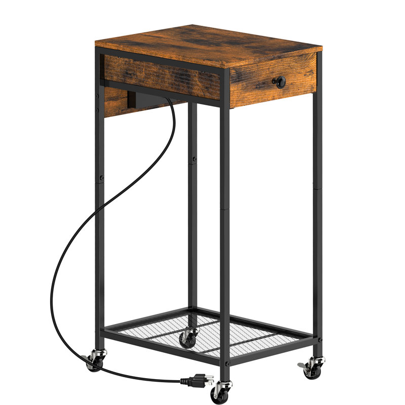Printer Stand  - Brown with Power Strip
